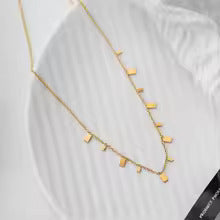 Small Round Necklace Made of Titanium Steel for Girls Simple Clavicle Chain Neck Jewelry Accessories for Women Birthday Gift